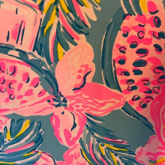 Lilly Pulitzer Pink, Blue & Green Tropical Print Dress - Picture 3 of 7